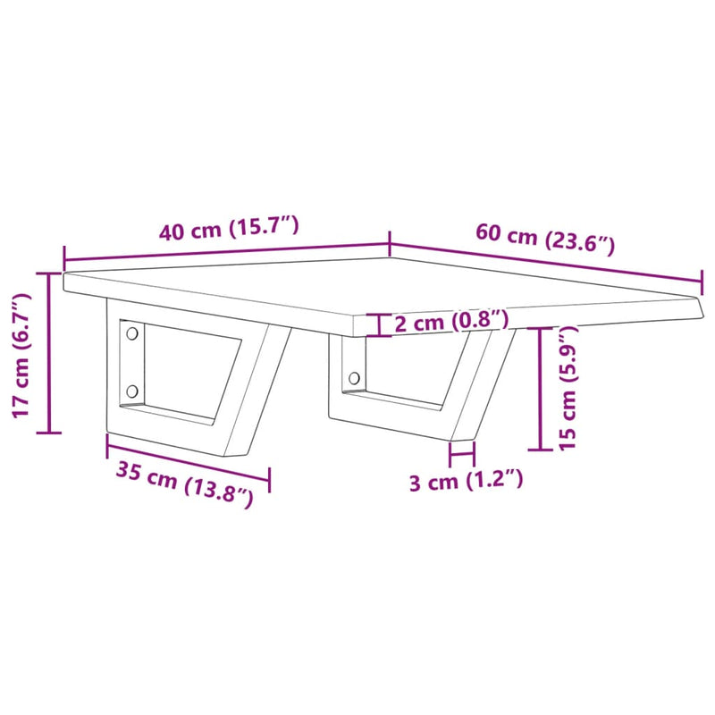 vidaXL acél és tömör tölgyfa falra szerelhető mosdópolc