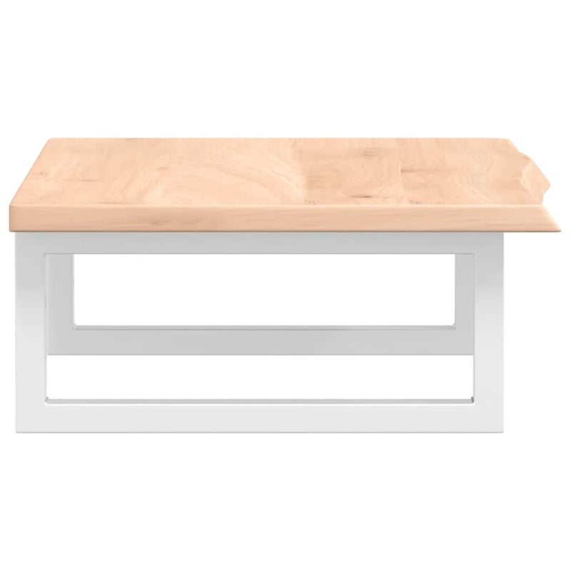 vidaXL acél és tömör tölgyfa falra szerelhető mosdópolc