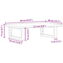 vidaXL acél és tömör tölgyfa falra szerelhető mosdópolc