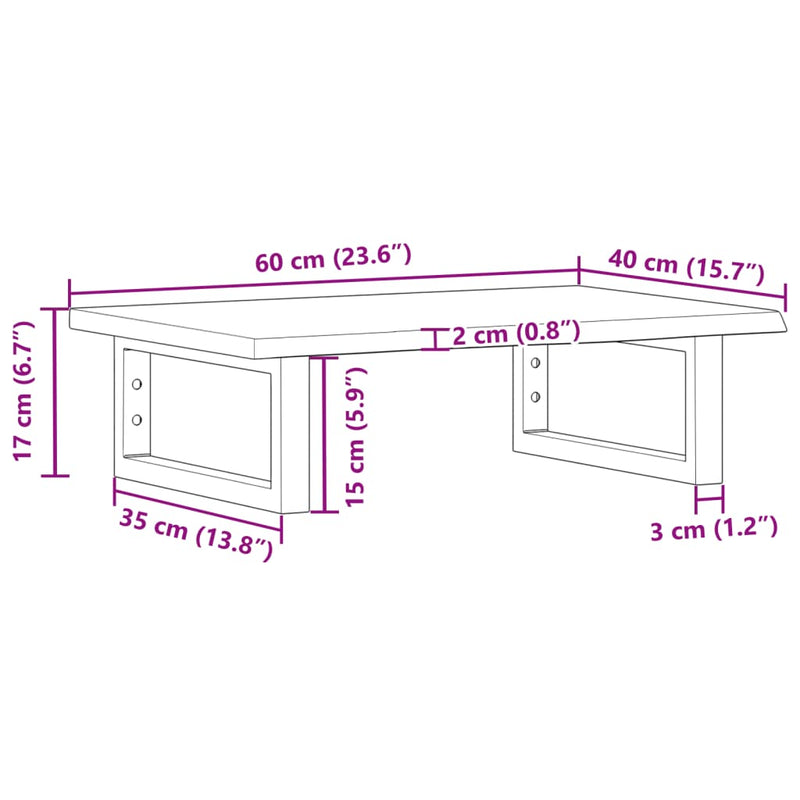 vidaXL acél és tömör tölgyfa falra szerelhető mosdópolc