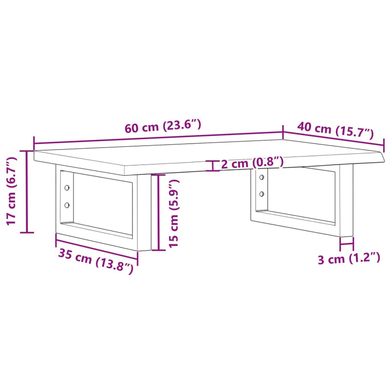 vidaXL acél és tömör tölgyfa falra szerelhető mosdópolc
