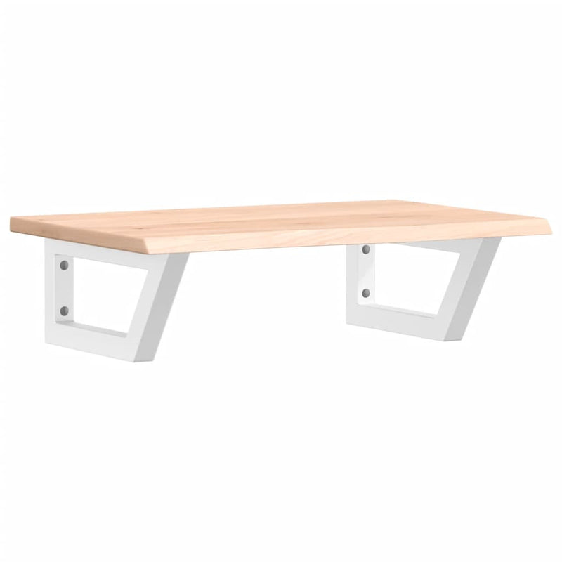 vidaXL acél és tömör tölgyfa falra szerelhető mosdópolc