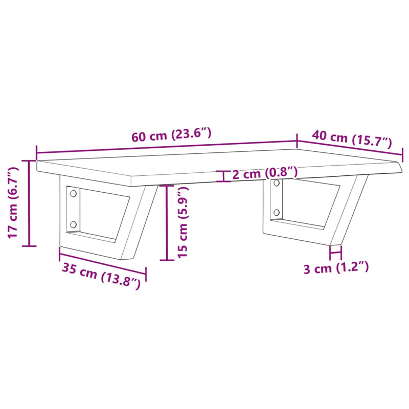 vidaXL acél és tömör tölgyfa falra szerelhető mosdópolc