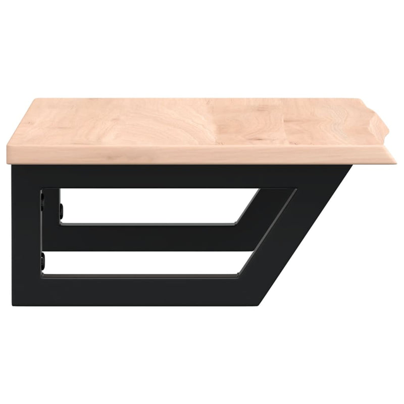 vidaXL acél és tömör tölgyfa falra szerelhető mosdópolc