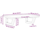 vidaXL acél és tömör tölgyfa falra szerelhető mosdópolc