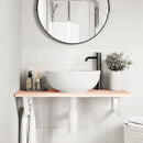 vidaXL acél és tömör tölgyfa falra szerelhető mosdópolc