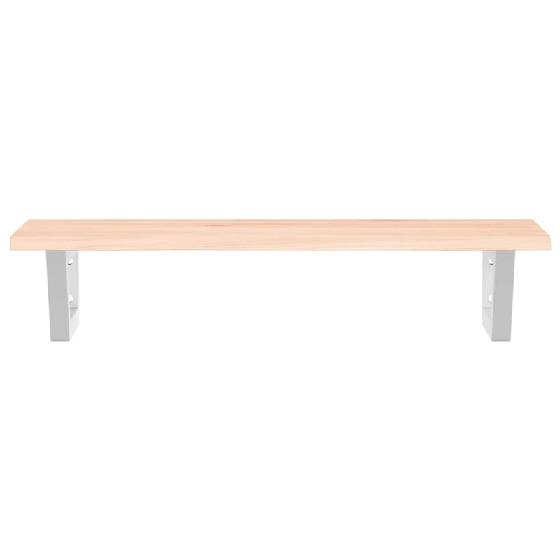 vidaXL acél és tömör tölgyfa falra szerelhető mosdópolc