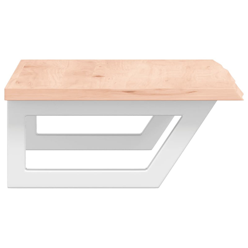 vidaXL acél és tömör tölgyfa falra szerelhető mosdópolc