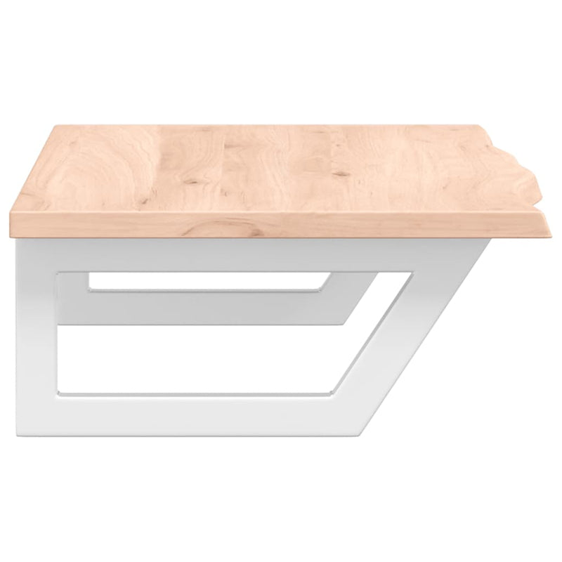 vidaXL acél és tömör tölgyfa falra szerelhető mosdópolc