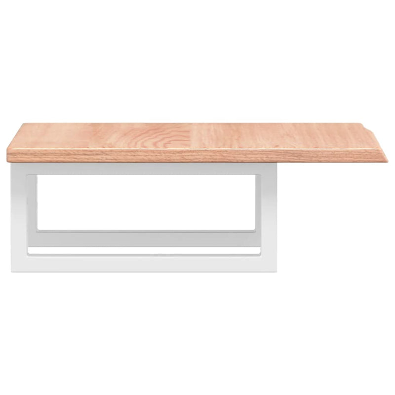 vidaXL acél és tömör tölgyfa falra szerelhető mosdópolc