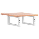 vidaXL acél és tömör tölgyfa falra szerelhető mosdópolc