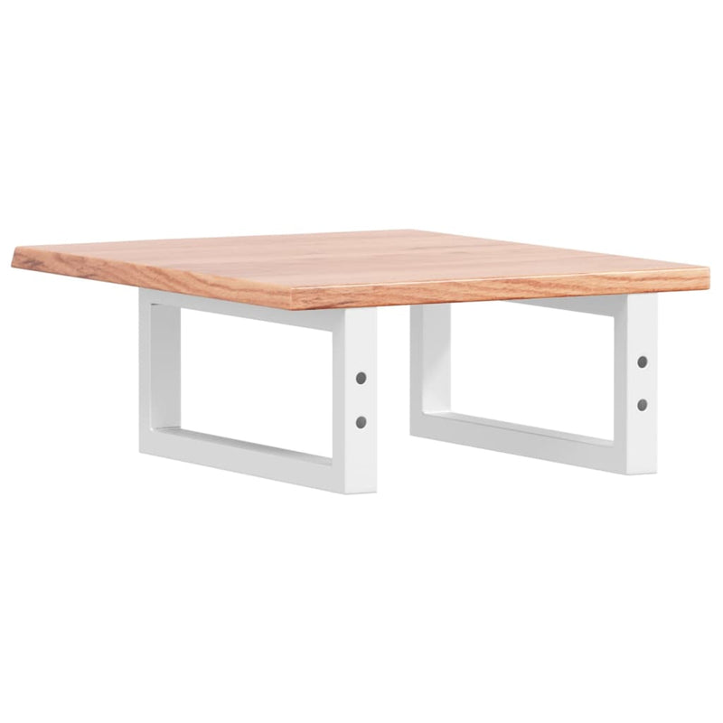 vidaXL acél és tömör tölgyfa falra szerelhető mosdópolc