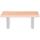 vidaXL acél és tömör tölgyfa falra szerelhető mosdópolc