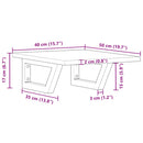 vidaXL acél és tömör tölgyfa falra szerelhető mosdópolc