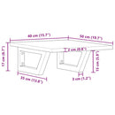 vidaXL acél és tömör tölgyfa falra szerelhető mosdópolc