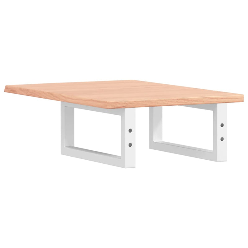 vidaXL acél és tömör tölgyfa falra szerelhető mosdópolc