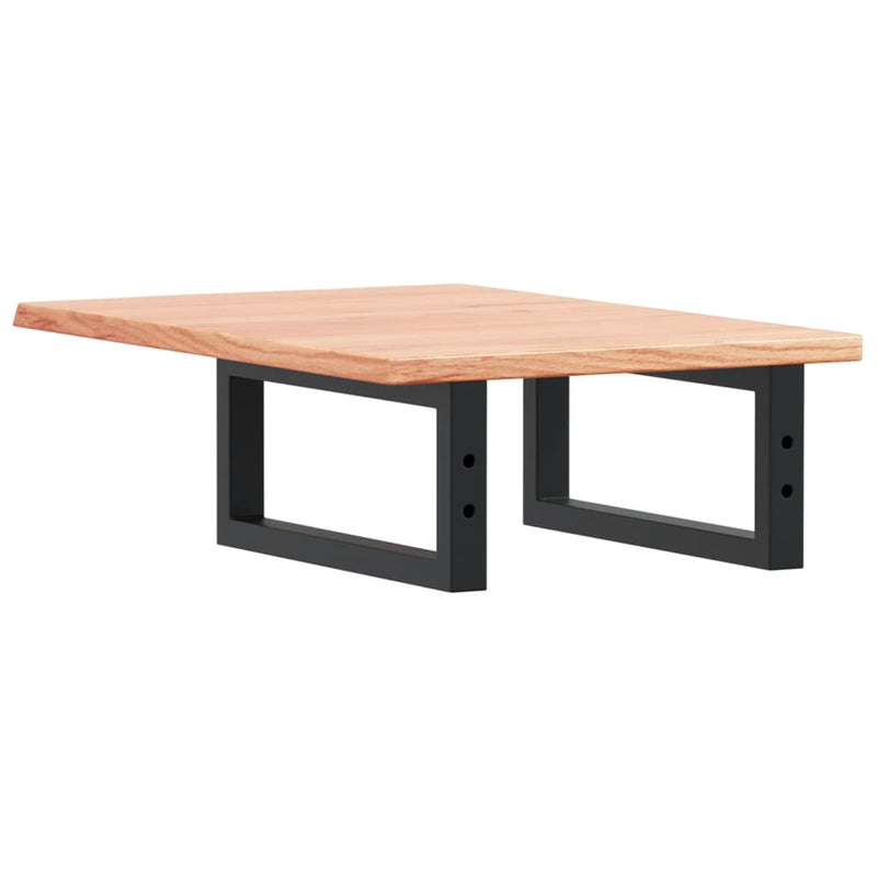 vidaXL acél és tömör tölgyfa falra szerelhető mosdópolc