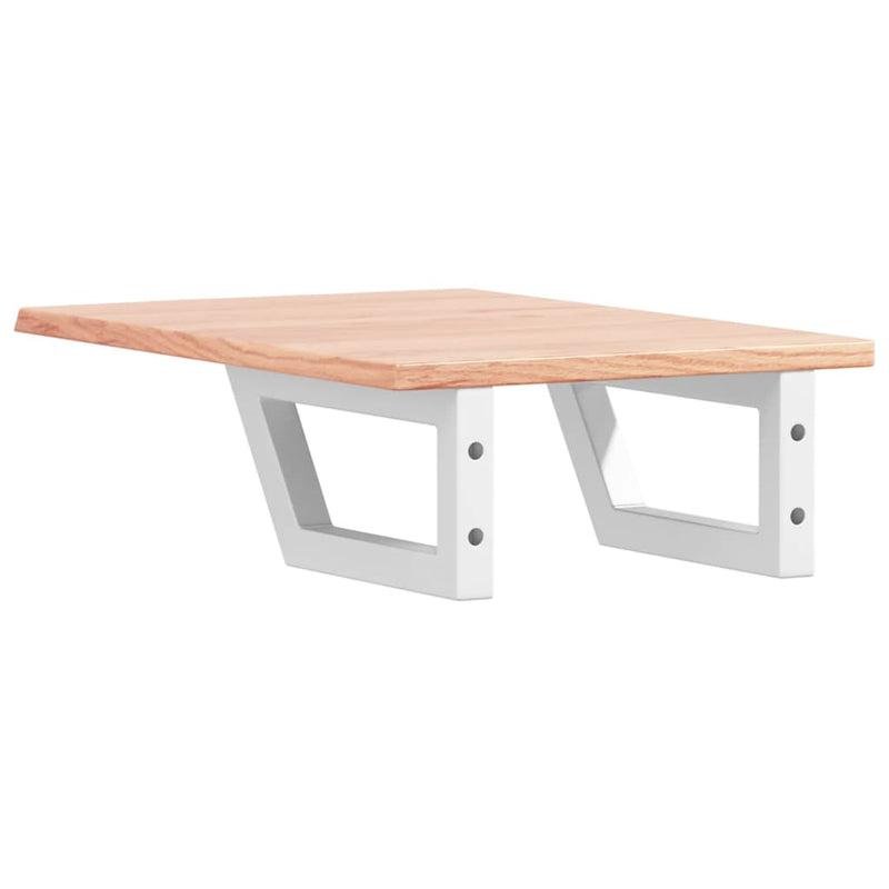 vidaXL acél és tömör tölgyfa falra szerelhető mosdópolc