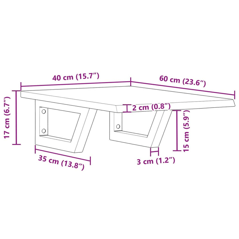 vidaXL acél és tömör tölgyfa falra szerelhető mosdópolc