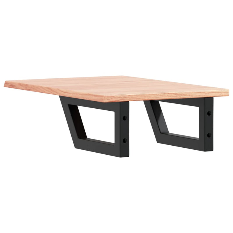 vidaXL acél és tömör tölgyfa falra szerelhető mosdópolc