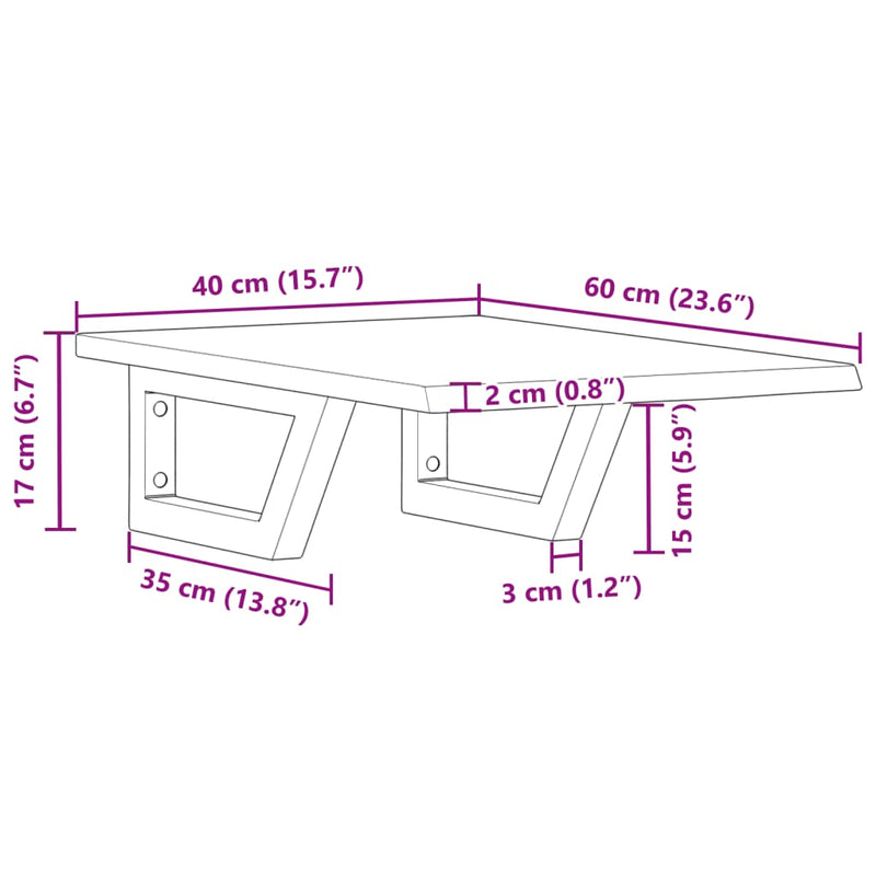 vidaXL acél és tömör tölgyfa falra szerelhető mosdópolc