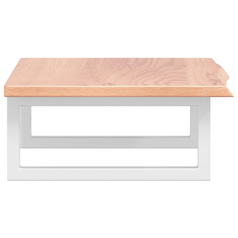 vidaXL acél és tömör tölgyfa falra szerelhető mosdópolc