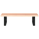 vidaXL acél és tömör tölgyfa falra szerelhető mosdópolc