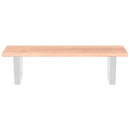 vidaXL acél és tömör tölgyfa falra szerelhető mosdópolc