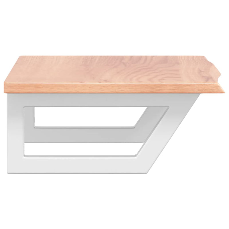 vidaXL acél és tömör tölgyfa falra szerelhető mosdópolc