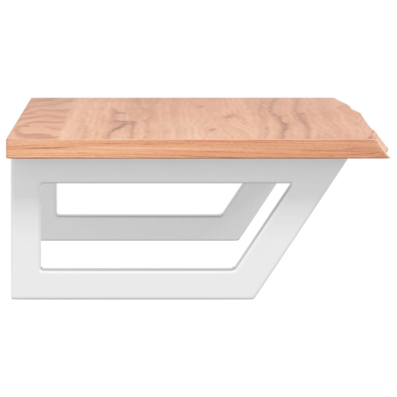 vidaXL acél és tömör tölgyfa falra szerelhető mosdópolc