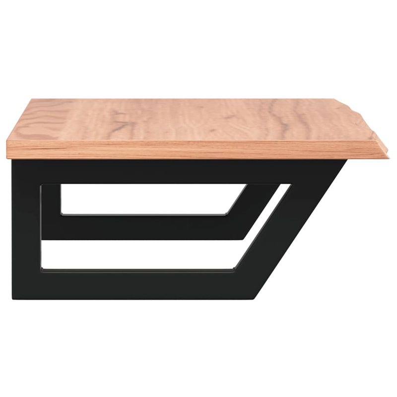 vidaXL acél és tömör tölgyfa falra szerelhető mosdópolc