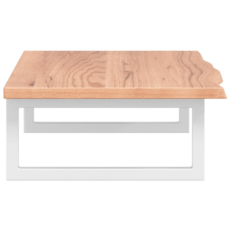 vidaXL acél és tömör tölgyfa falra szerelhető mosdópolc