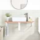 vidaXL acél és tömör tölgyfa falra szerelhető mosdópolc