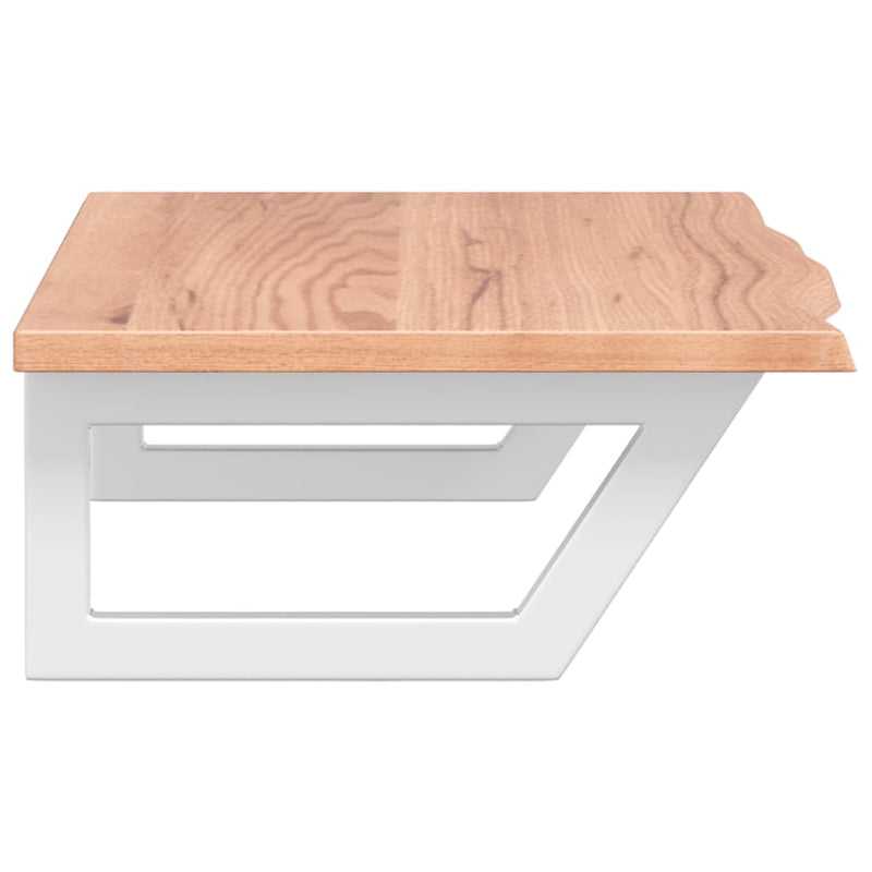 vidaXL acél és tömör tölgyfa falra szerelhető mosdópolc