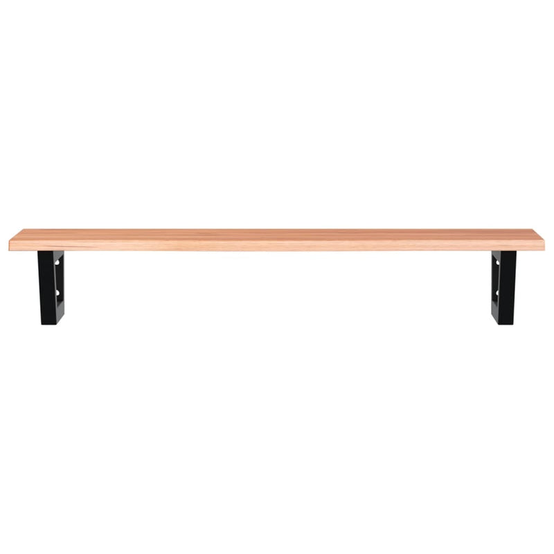 vidaXL acél és tömör tölgyfa falra szerelhető mosdópolc