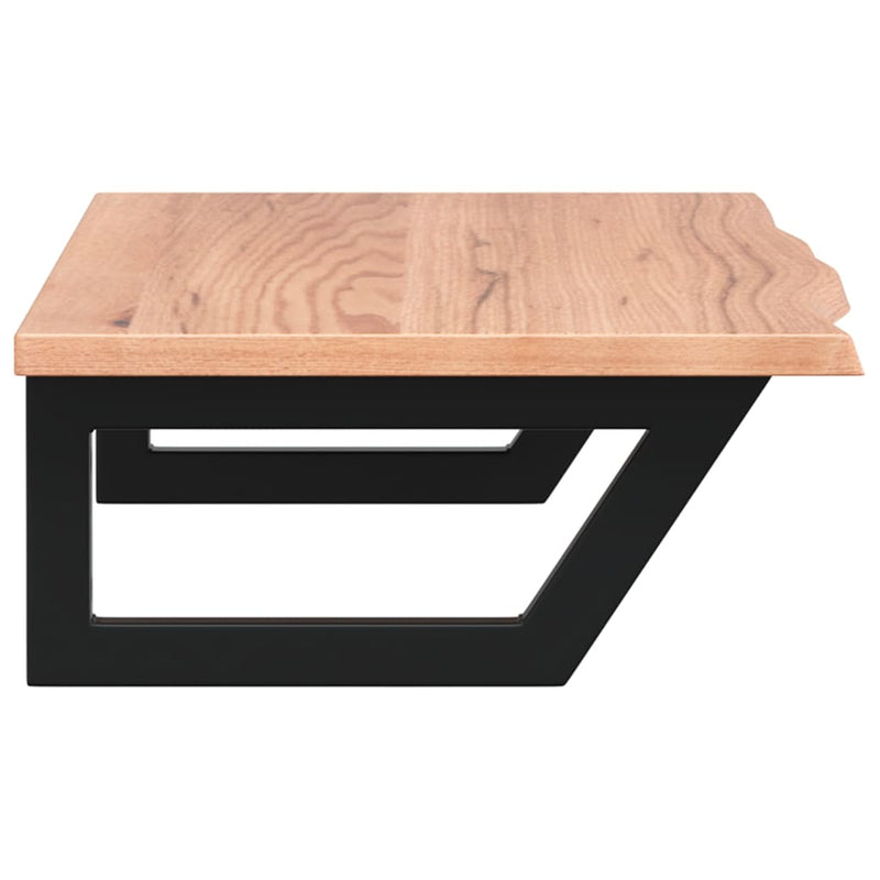 vidaXL acél és tömör tölgyfa falra szerelhető mosdópolc