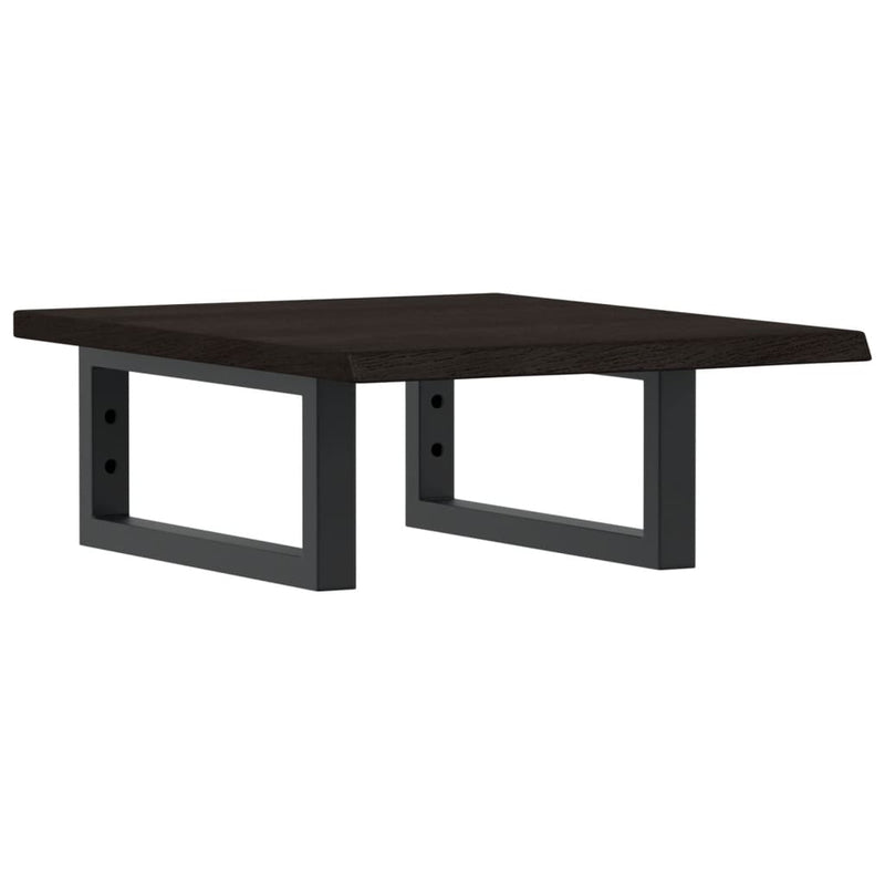 vidaXL acél és tömör tölgyfa falra szerelhető mosdópolc