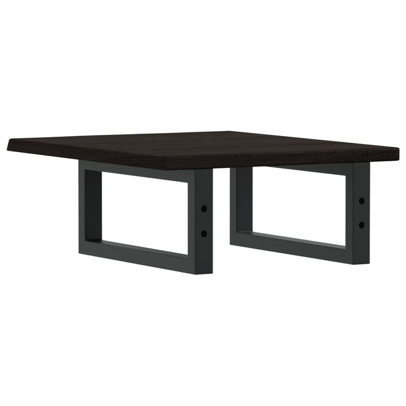 vidaXL acél és tömör tölgyfa falra szerelhető mosdópolc