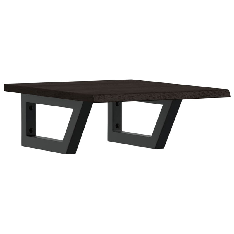 vidaXL acél és tömör tölgyfa falra szerelhető mosdópolc