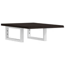 vidaXL acél és tömör tölgyfa falra szerelhető mosdópolc