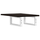 vidaXL acél és tömör tölgyfa falra szerelhető mosdópolc