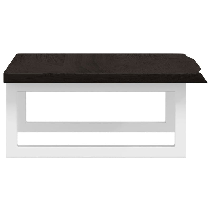 vidaXL acél és tömör tölgyfa falra szerelhető mosdópolc