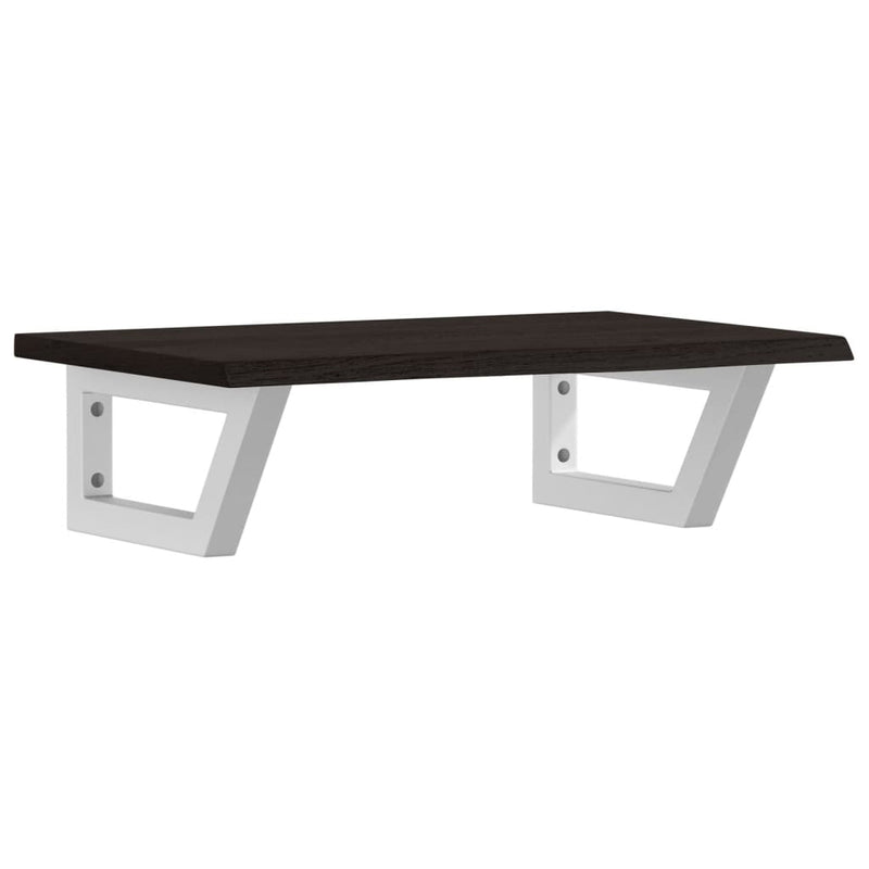 vidaXL acél és tömör tölgyfa falra szerelhető mosdópolc