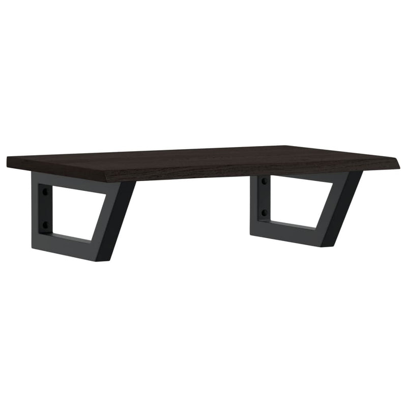 vidaXL acél és tömör tölgyfa falra szerelhető mosdópolc