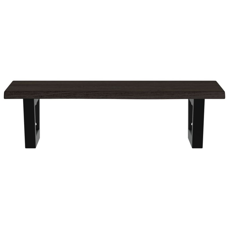 vidaXL acél és tömör tölgyfa falra szerelhető mosdópolc