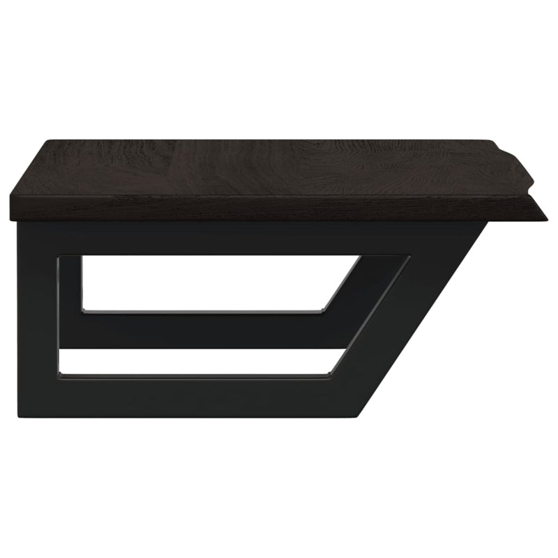 vidaXL acél és tömör tölgyfa falra szerelhető mosdópolc