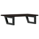 vidaXL acél és tömör tölgyfa falra szerelhető mosdópolc