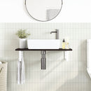 vidaXL acél és tömör tölgyfa falra szerelhető mosdópolc