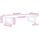 vidaXL acél és tömör tölgyfa falra szerelhető mosdópolc