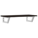 vidaXL acél és tömör tölgyfa falra szerelhető mosdópolc